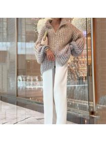 European style Sequins V collar Pullovers for women