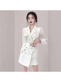 Korea style Elegant Suit collar OL Dress for women