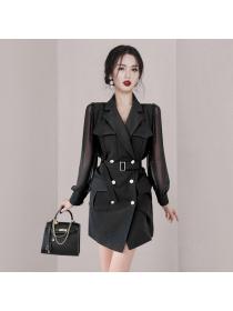 Korea style Elegant Suit collar OL Dress for women