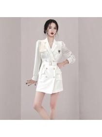 Korea style Elegant Suit collar OL Dress for women