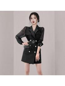 Korea style Elegant Suit collar OL Dress for women