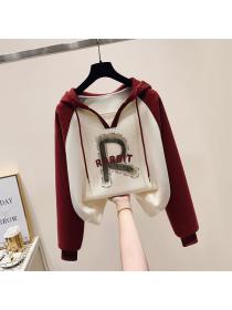 Simple style Casual Loose Hoodies for women