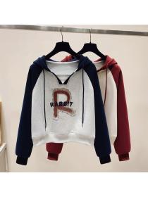 Simple style Casual Loose Hoodies for women