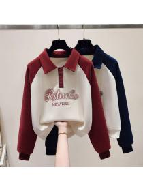 Simple style Casual Loose Sweatershirt for women