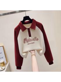 Simple style Casual Loose Sweatershirt for women