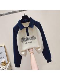 Simple style Casual Loose Sweatershirt for women