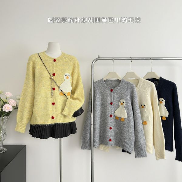 Korea style Round collar Knitting Cardigans