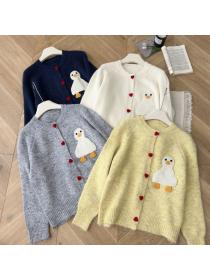 Korea style Round collar Knitting Cardigans