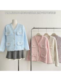 Korea style Round collar Knitting Tassel Cardigans