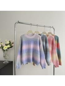 Korea style Round collar Knitting Pullovers for women