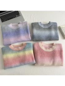 Korea style Round collar Knitting Pullovers for women