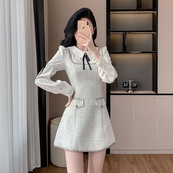 Korea style Autumn new Fake two dress for women