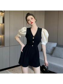 Korea style Autumn new Summer fashion Puff sleeve dress 