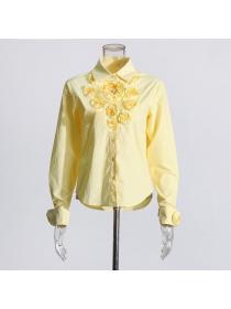 European style Autumn fashion Elegant Casual Matching Blouse