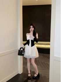 Korean style Summer fashion Sexy Off shoulder Dress 