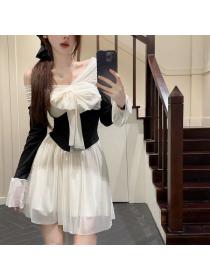 Korean style Summer fashion Sexy Off shoulder Dress 