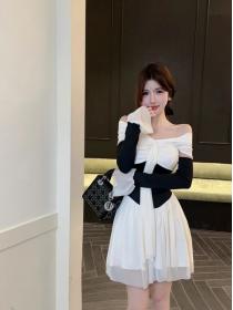 Korean style Summer fashion Sexy Off shoulder Dress 