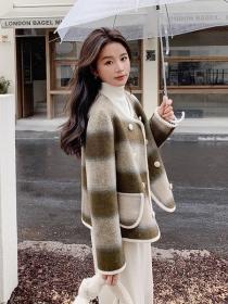 Korean style Autumn new Round collar Short coat