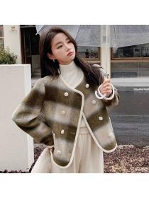 Korean style Autumn new Round collar Short coat