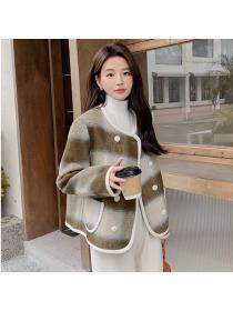 Korean style Autumn new Round collar Short coat