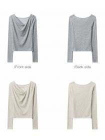 European Style Pure Color Slim Top