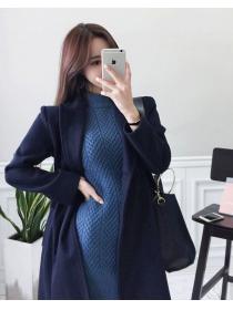 Korean Style Slim Pure Color Knitting Dress