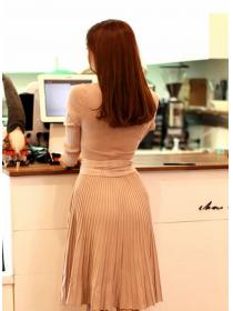 Korean Style V Collars Knitting Dress 