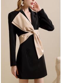 Bowknot Matching Slim Fashion Nobel Dress 