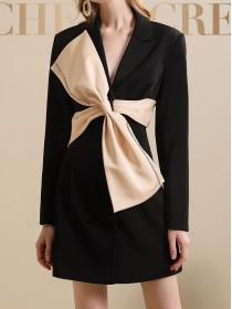 Bowknot Matching Slim Fashion Nobel Dress 