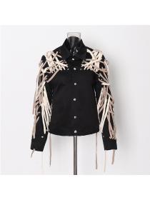 Lace Up Fashion  Short Coat 