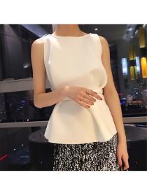  Slimming Waist Ruffled High-Waisted Sleeveless Crop Top