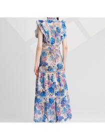 European Style Grace Fashion Hollow Out embroidery   Dress