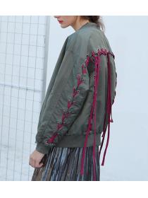 New Style Lace Up Fashion Short Coat 