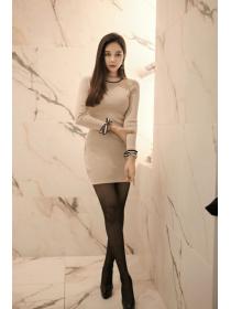 Korean Style Color Matching Knitting Dress