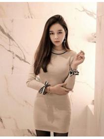 Korean Style Color Matching Knitting Dress