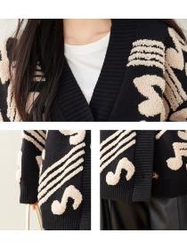 Long sleeve note sweater loose cardigan for women