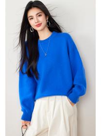 Temperament cashmere sweater show young tops for women