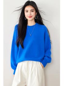 Temperament cashmere sweater show young tops for women