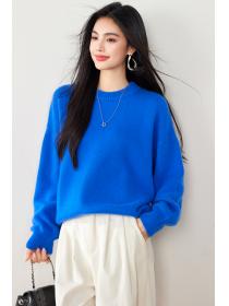 Temperament cashmere sweater show young tops for women