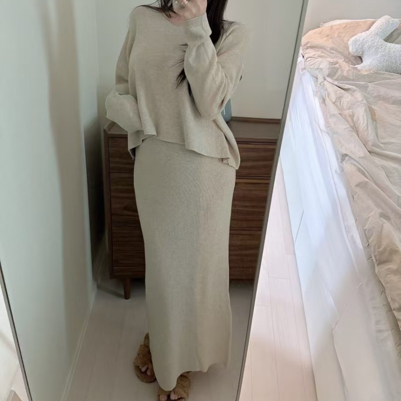 Korean style skirt sweater a set for women