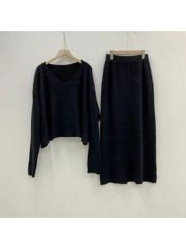 Korean style skirt sweater a set for women