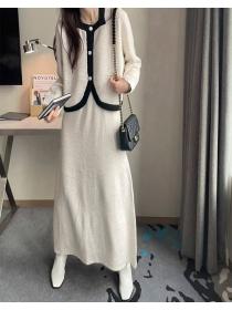 Chanelstyle Korean style tops France style long skirt 2pcs set