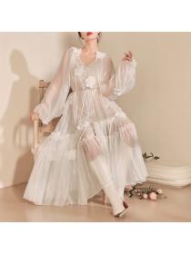 Stereoscopic frenum beach dress spring lace dress