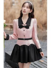 Korean Style Doll Collars Color Matching Dress