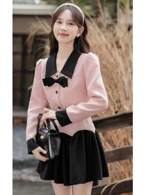 Korean Style Doll Collars Color Matching Dress