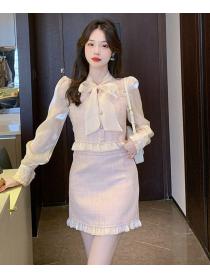 Show Waist Bowknot Matching Fashion Suits 