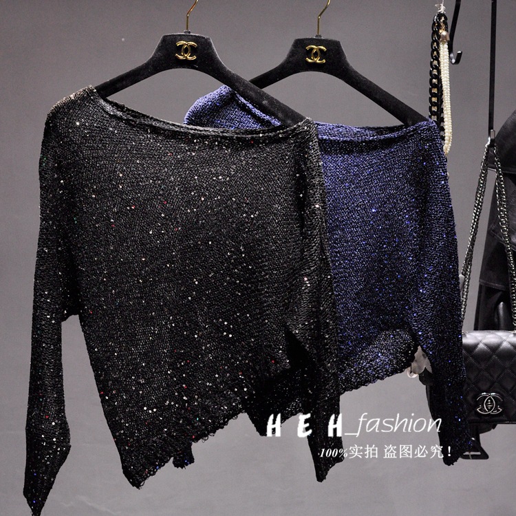 Sexy Hollow Out Sequins Fashion Top