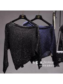 Sexy Hollow Out Sequins Fashion Top 