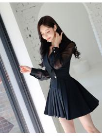 Korean Style Sleeve Hollow Out Drape Dress