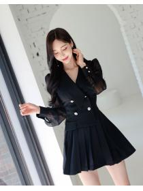 Korean Style Sleeve Hollow Out Drape Dress